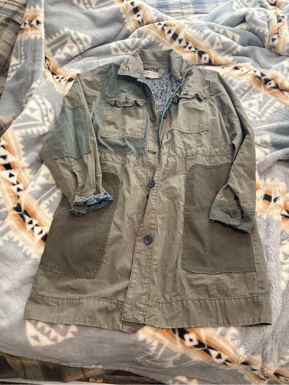 We The Free Olive Green Utility Field Jacket